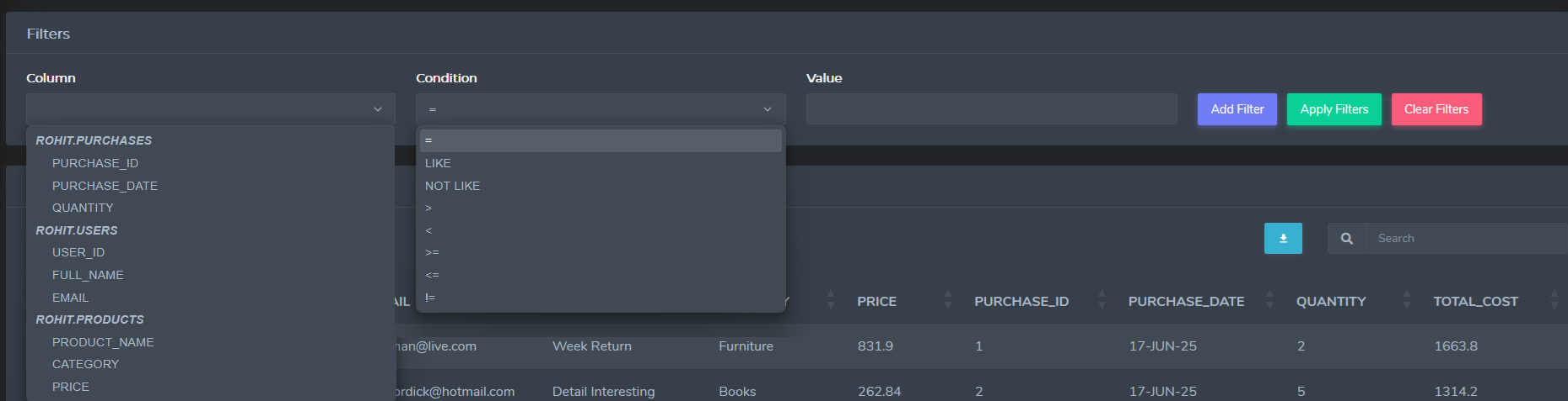 Data Factory Advanced Filtering