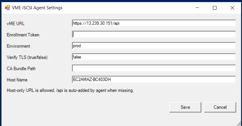 Step 10 - Settings window