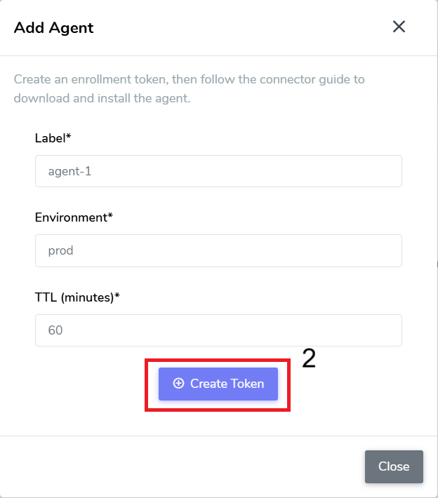 Step 2 - Fill in details and click Create Token