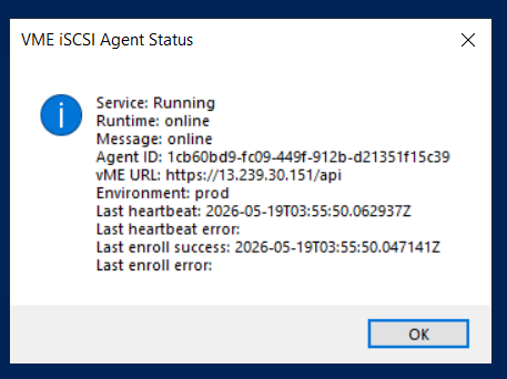 Step 9 - Agent Status showing online