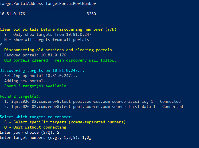 Step 2 — Select IQN targets
