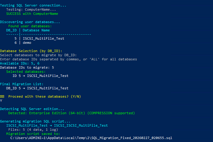 Step 2 — Choose databases to migrate