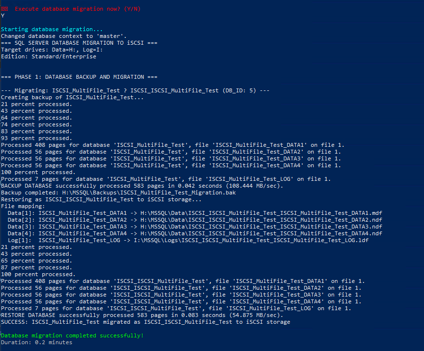 Step 3 — Backup and restore in progress