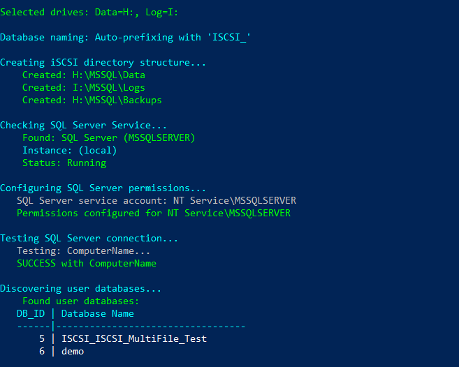 Mode 1 — SQL Server detection and database discovery