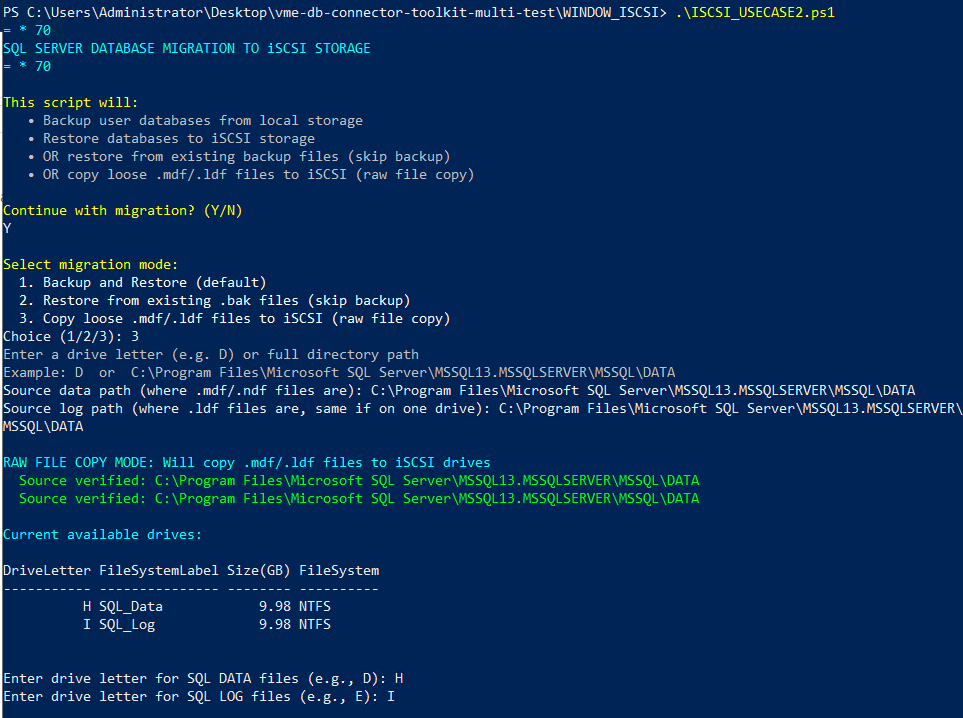 Mode 3 — Source path input and drive selection