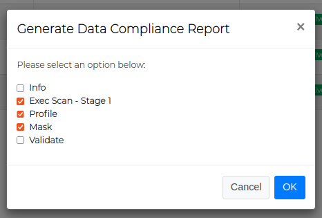 Report Gen Section Selection